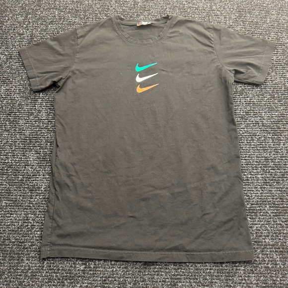 Nike Other - Nike Mens Triple Swoosh Graphic T-Shirt Black XXL Short Sleeve Crew Neck Tee